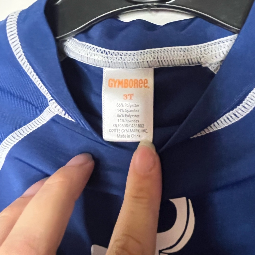 Gymboree Anchors Away Blue And White Long Sleeve Shirt Size 3T with Rashguard - Picture 3 of 3